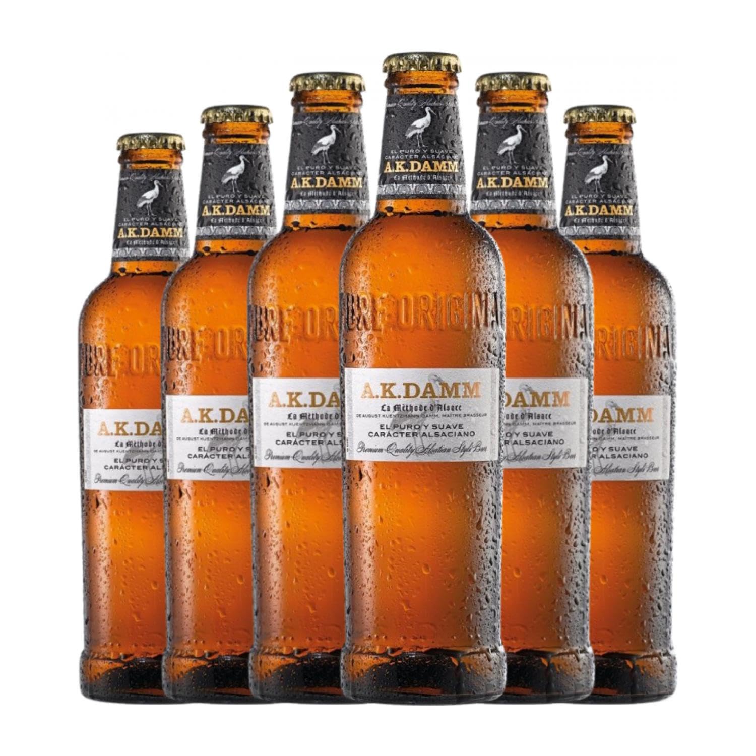 Cerveza Estrella Damm Pilsen A.K. Botellín Tercio 33 cl (Caja de 6 Botellín Tercio de 33 cl)