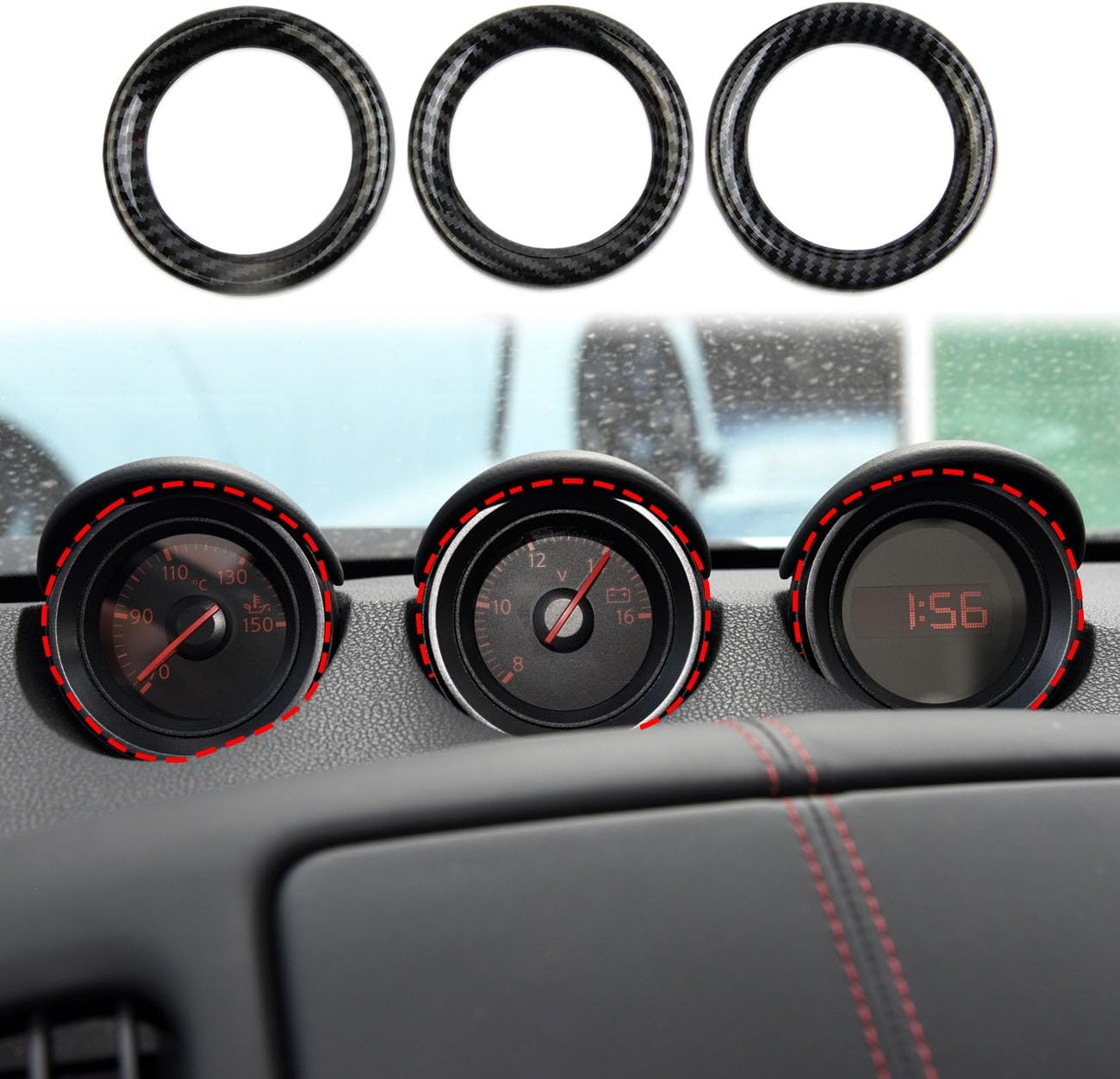 Amazon.com: Fewshaw Carbon Fiber Style Center Console Instrument Panel ...