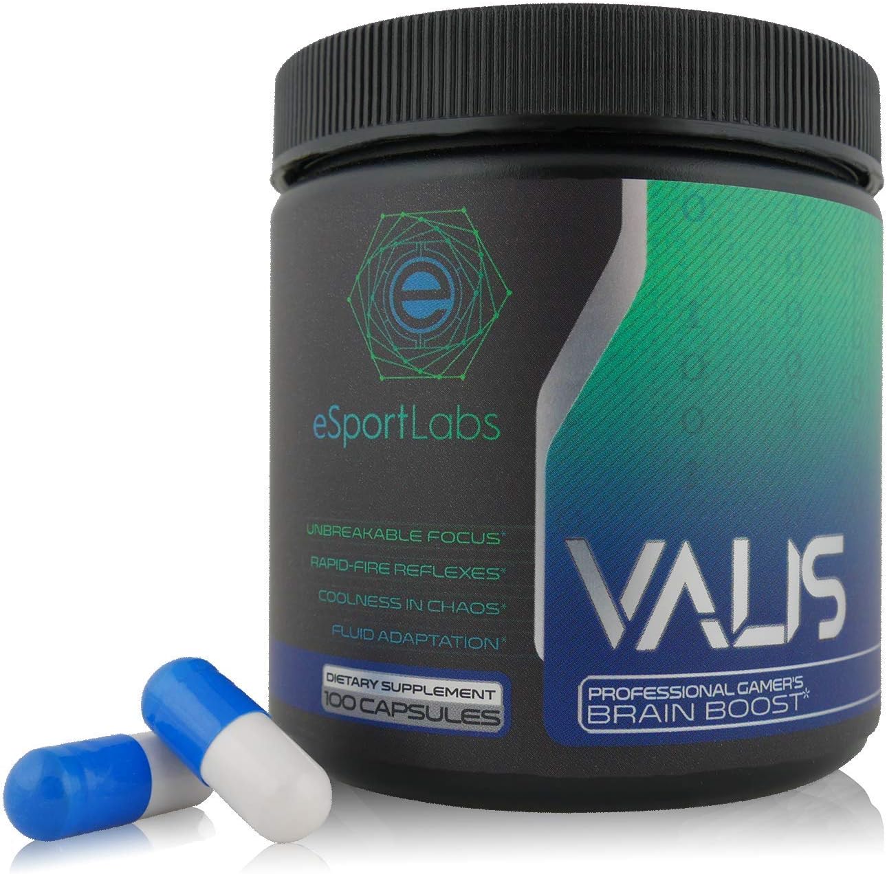 VALIS (100 capsules) | Best Performance Nootropic for Gamers + Easily Access Flow + Boost Muscle Memory + Stay Calm In Chaos + Increase Reaction & Accuracy
