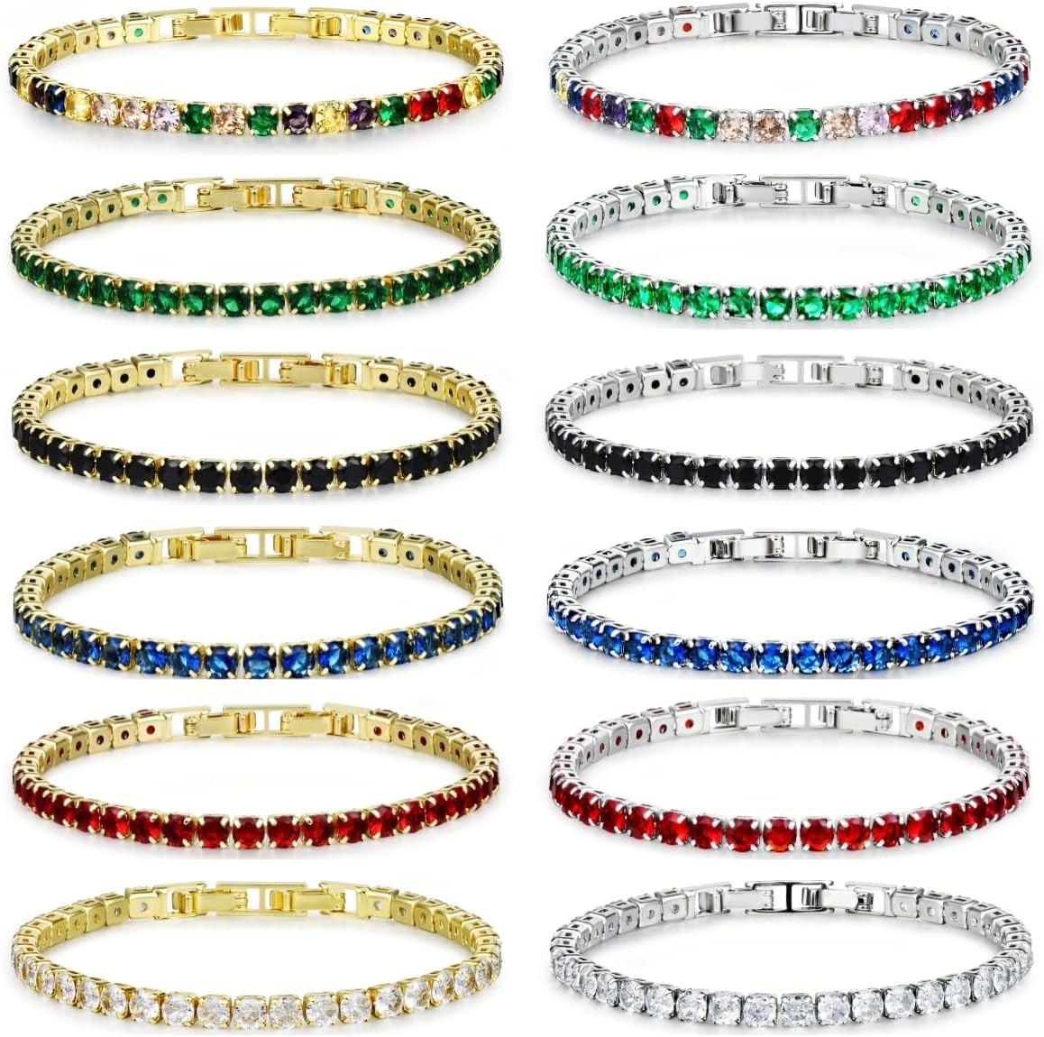Tennis Bracelets for Women, Silver/Gold Plated 4mm Cubic Zirconia Bracelets Adjustable, Fashion Jewelry Non Tarnish Size 6.6 inch+1.5 inch Extender - Image 6