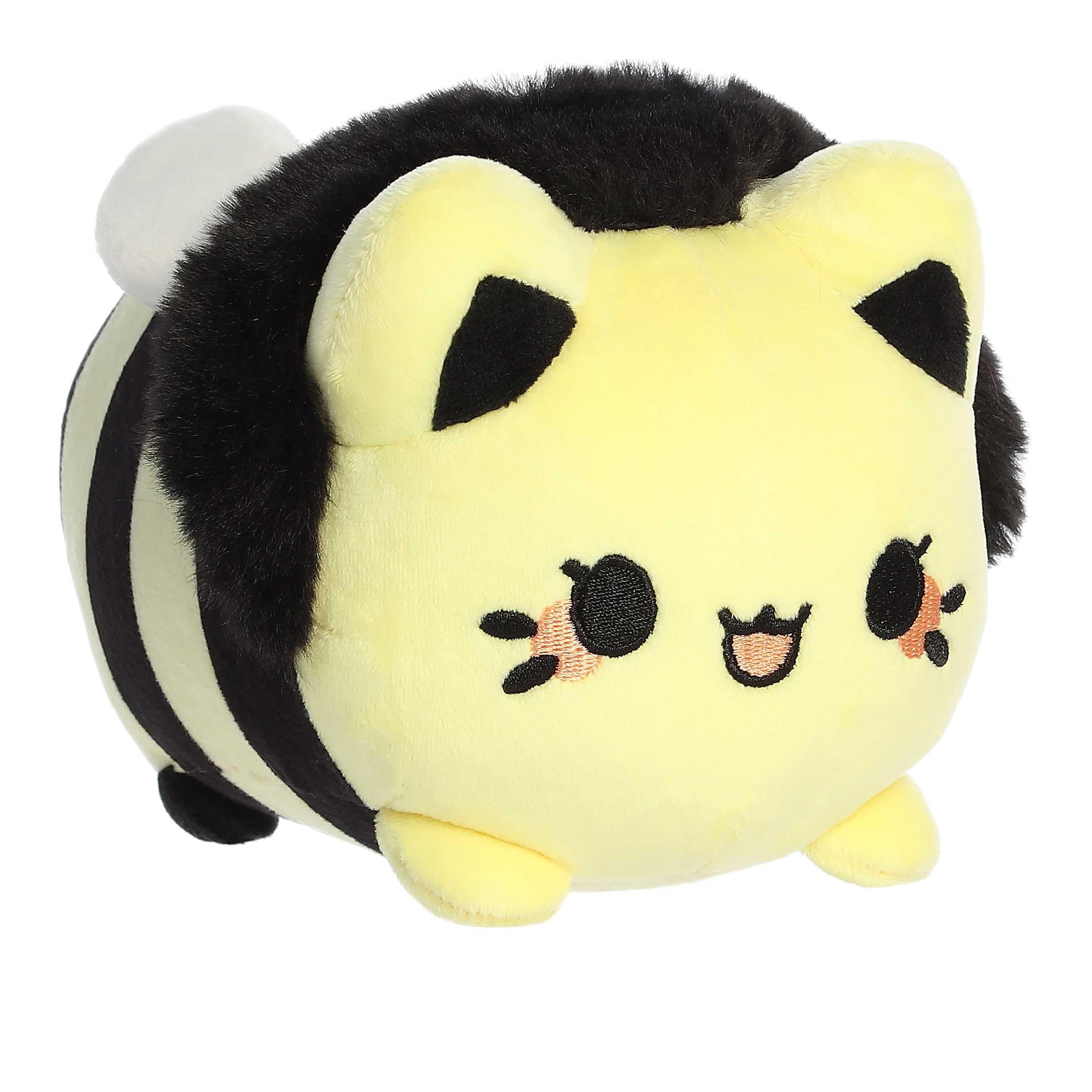Aurora Enchanting Tasty Peach Honeybee Meowchi Stuffed Animal - Bright & Colorful Design - Showpiece Plush - Yellow 7 Inches