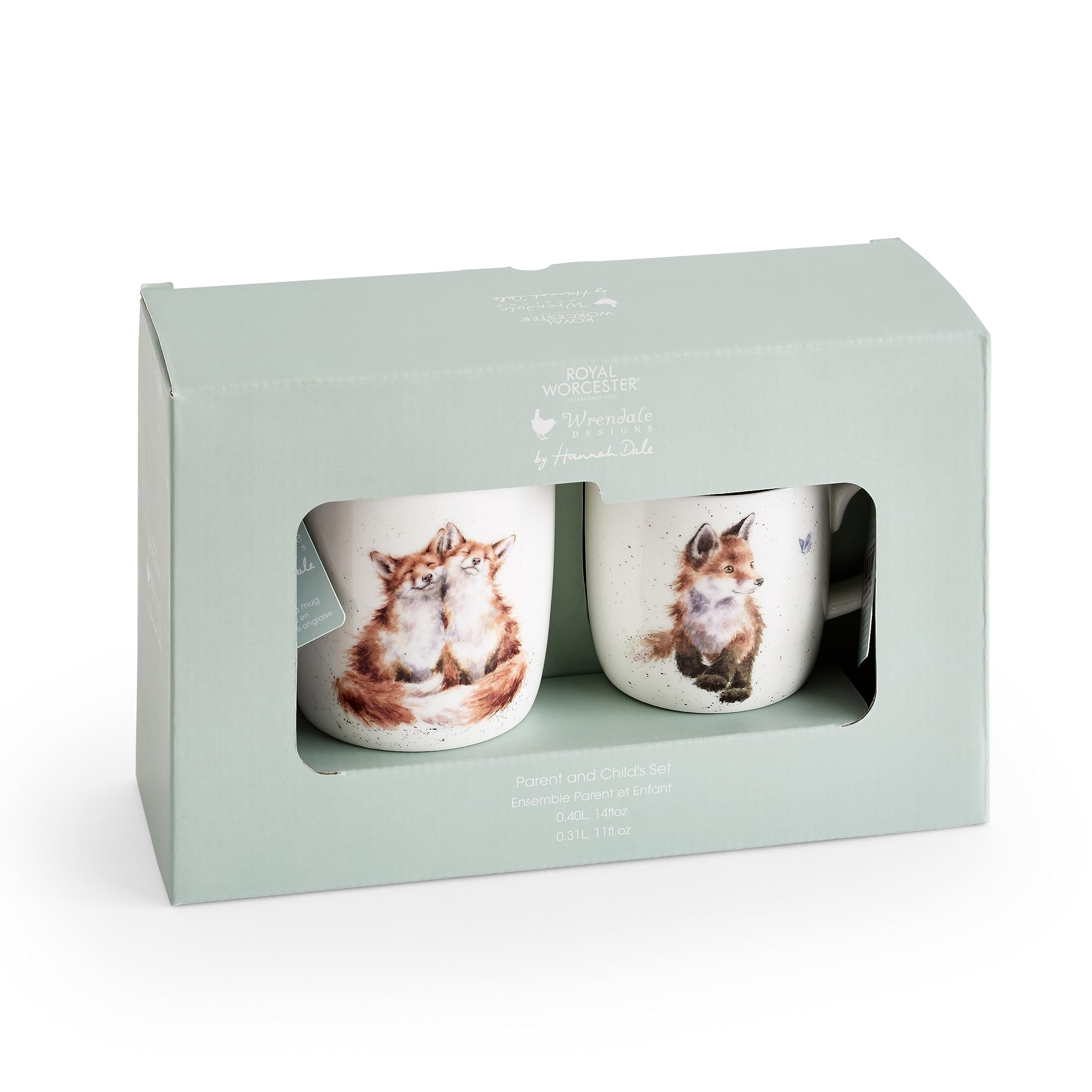 Wrendale Designs Geschenk-Set für Eltern und Kinder, Füchse, in Geschenkbox