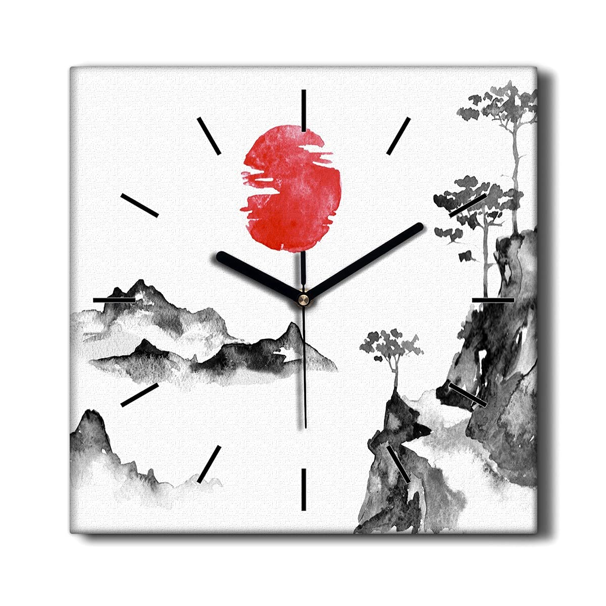 Horloge Murale Toile 30x30cm Coloray Top Arbre pour une Ambiance Zen au Salon
