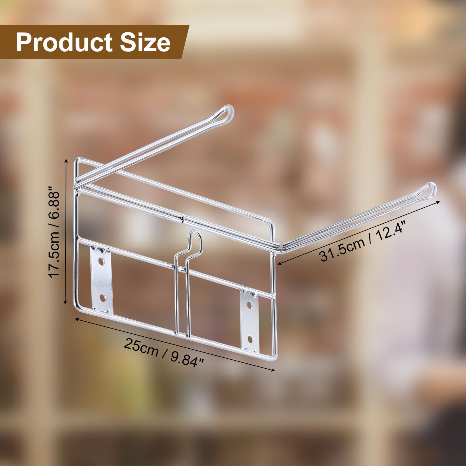 sourcing map 2 Paquete Soporte para Bolsas de Plástico de Camiseta Dispensador de Bolsas de La Compra Soporte de Bolsas de Basura Montado En Pared para Cocina, Restaurante, Plateado