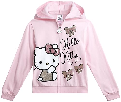 Hello Kitty Girls Hoodie - Soft Fleece Breathable Full Zip