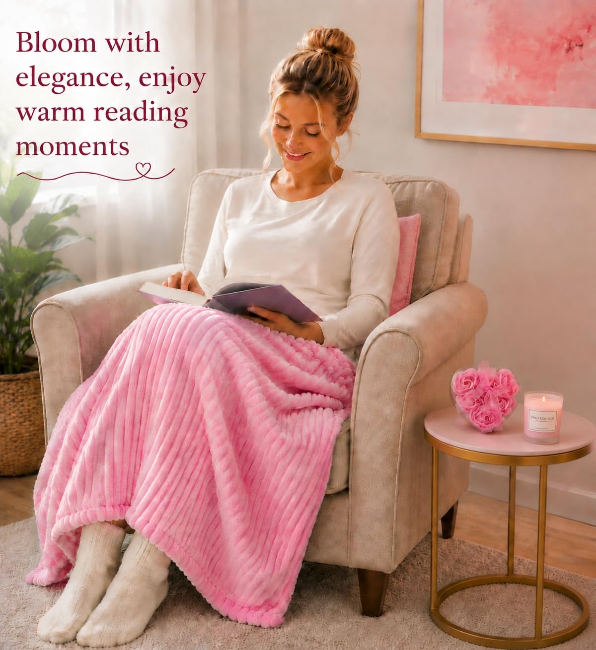 Self Care Gifts for Women Relaxation Spa Gift Kit for Beauty Care（Pink）