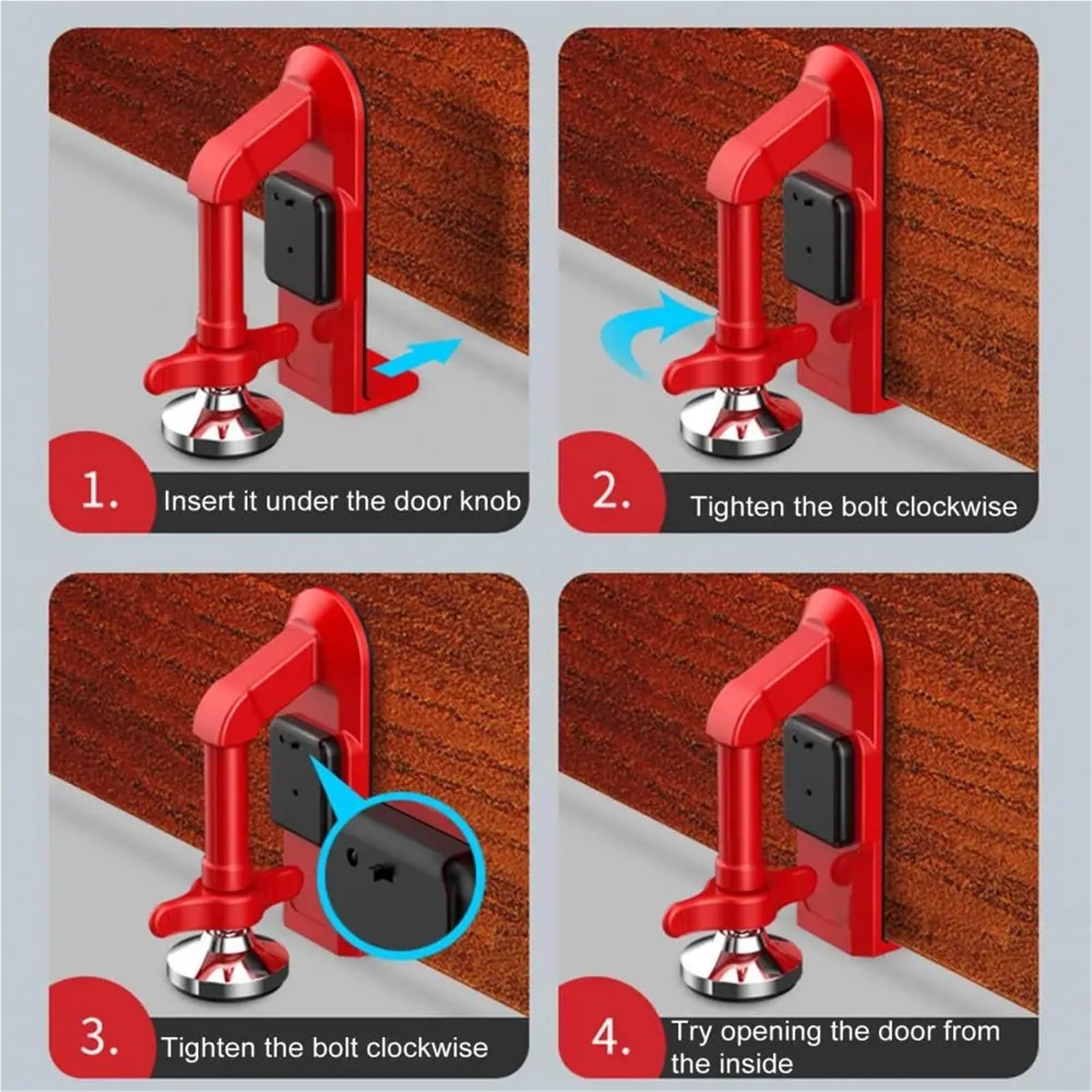 Tope Para Puerta Con Alarma Alarma de tapón puerta cuña aleación(A)