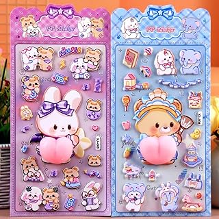 おしりぷにぷにシール2枚セット - 3D柔らかいPVC製ぷくぷくシール ご褒美シー ル デコレーション 手帳/スマホデコレーション用 ご褒美