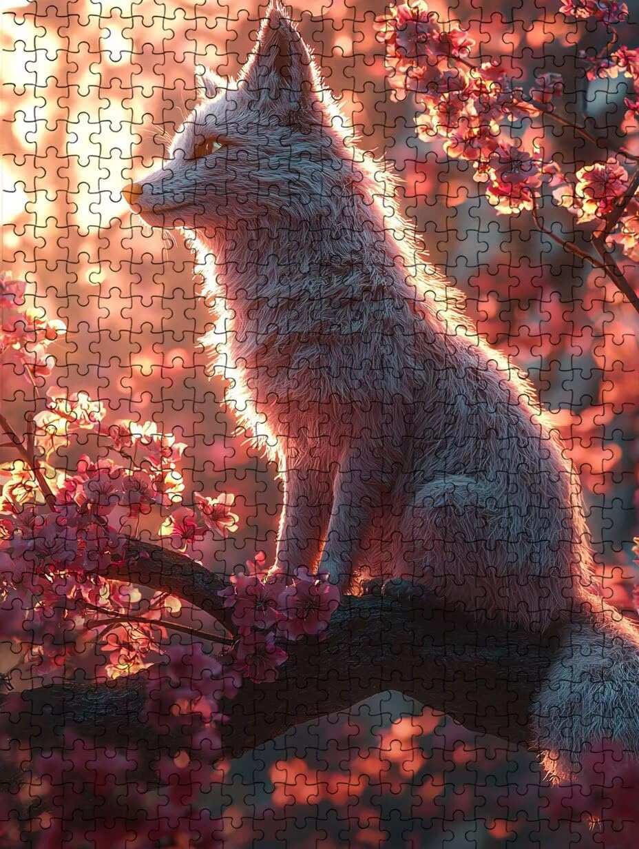 Puzzle 6000 sztuk, kwiat brzoskwini biały wilk puzzle dla dorosłych 6000, drewniane puzzle, klasyczne gry edukacyjne, niemożliwe wyzwanie, rodzina gier, kreatywny prezent DX0YL1-875
