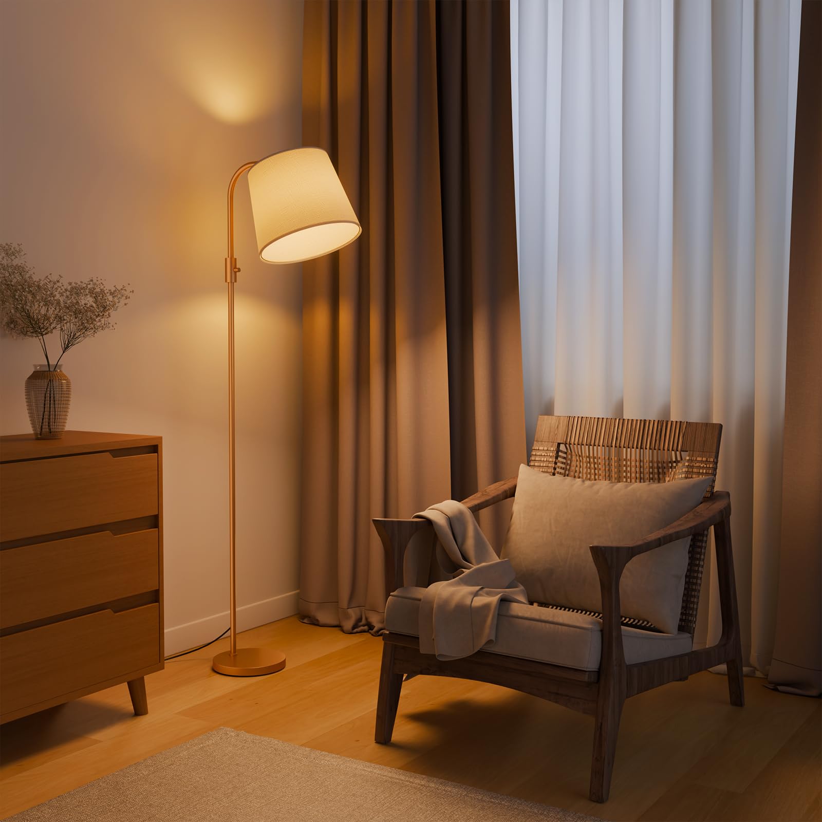 DUSKTEC Inteligentna Lampa PodłOgowa LED Do Salonu | ŁUkowa Lampa RGB 10 W / 1200 Lm Z Funkcją śCiemniania I łąCznośCią | PodłOgowa Sterowana Aplikacją Lub GłOsem, Z Alexa I Google Home