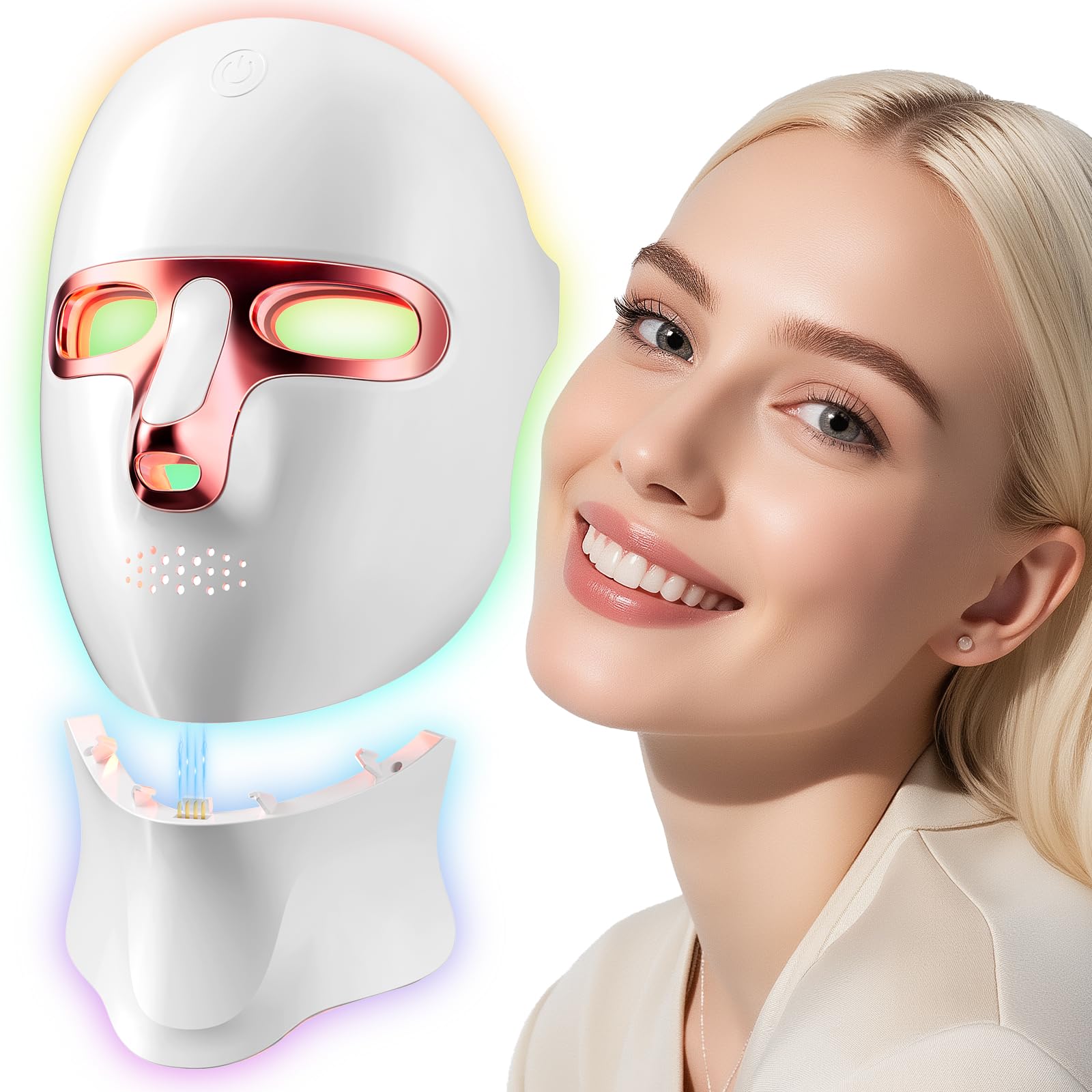 Red Light Therapy Mask for Face Cordless LED Face Mask Light Therapy USB C Rechargeable Infrared Lights Masks