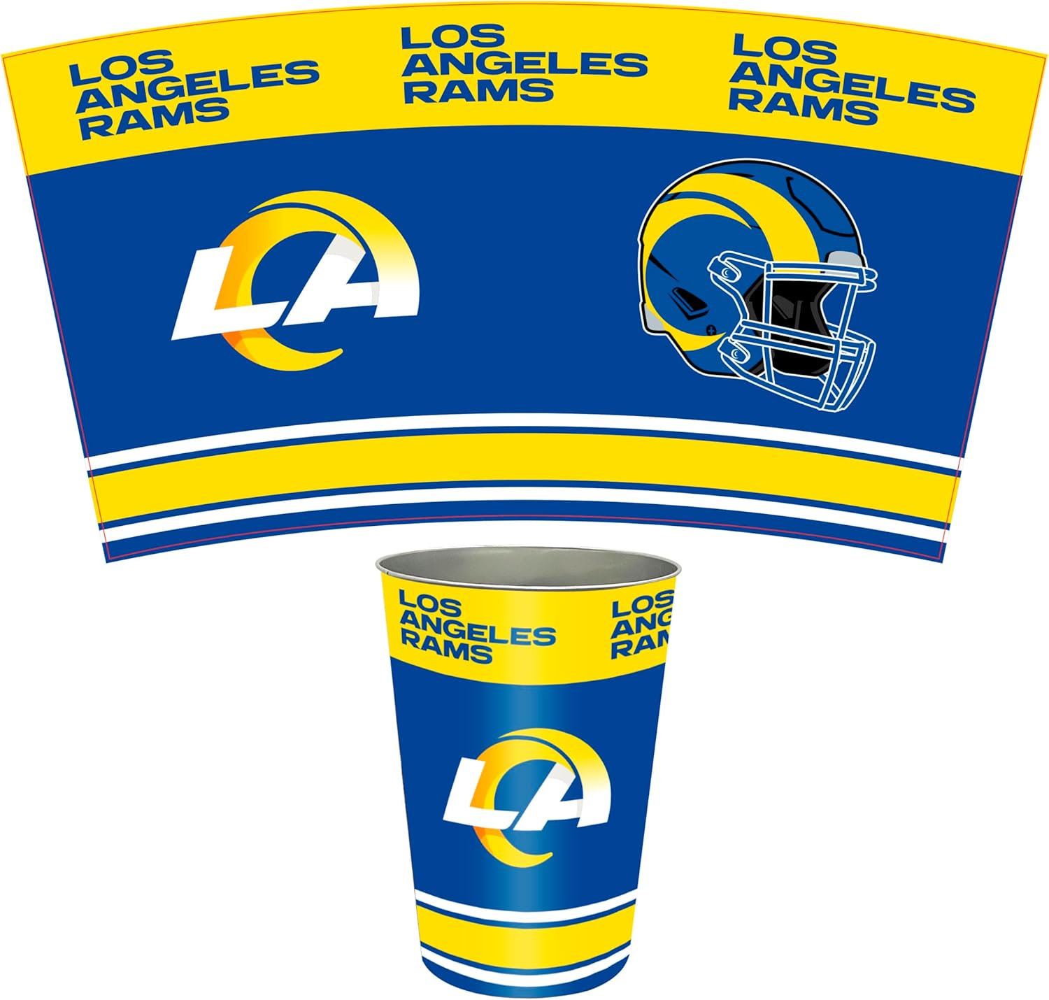 FANMATS 34695 NFL - Los Angeles Rams Wastebasket | Blue | 15"x10.5"x10.5" | Primary Logo, Helmet, & Wordmark