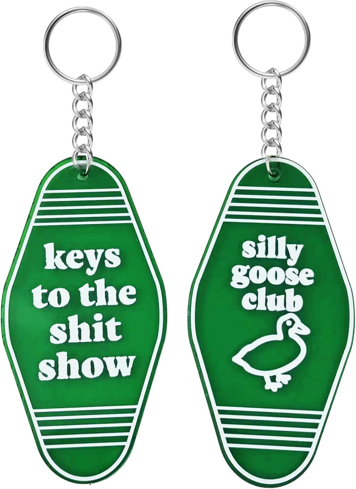 EthlomoerKeys to The Show Vintage Motel Keychain,Silly Goose Club Funny Keychain with Hotel & Retro Vibes,Unique Bulk Keychains for Adults & Funny Gag Gifts for Men