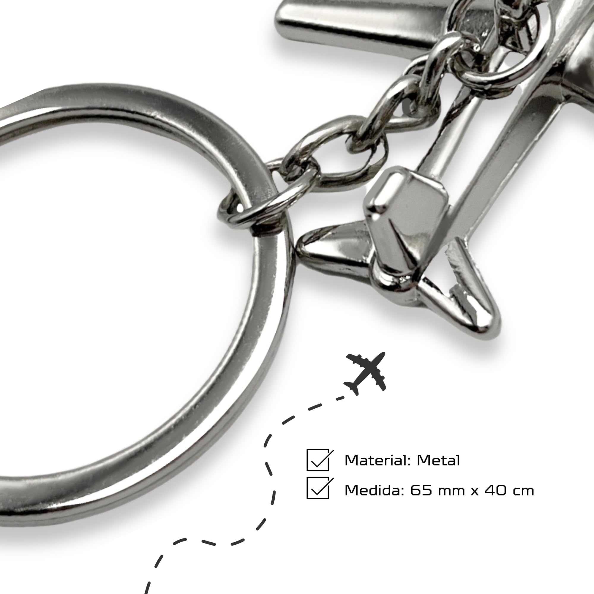 Llavero metálico en forma de Avion, Key Chain plane, 1 Unidad - imagen 5