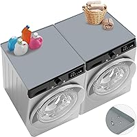 Vista 10 de Fundas para lavadora y secadora para la parte superior, 27 x 27 pulgadas, alfombrilla protectora de silicona para lavadora y secadora