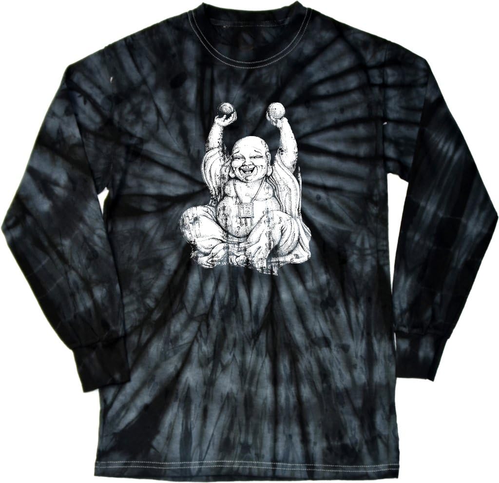 Buy Cool Shirts Yoga Tee Laughing Buddha Long Sleeve Tie Dye Shirt