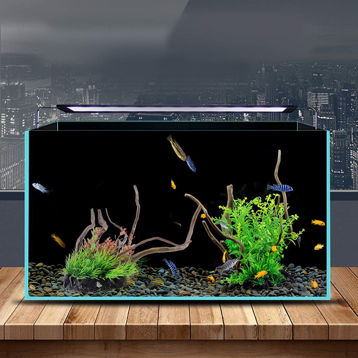 Amazon | ledmomo 人工水草 隠れ家 水景 プラスチック植物