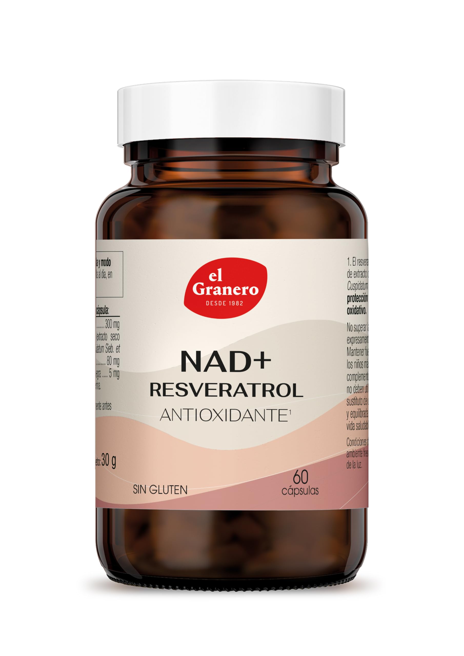 EL GRANERO INTEGRAL - NAD+ TRANSRESVERATROL, 60 CAP - SIN GLUTEN