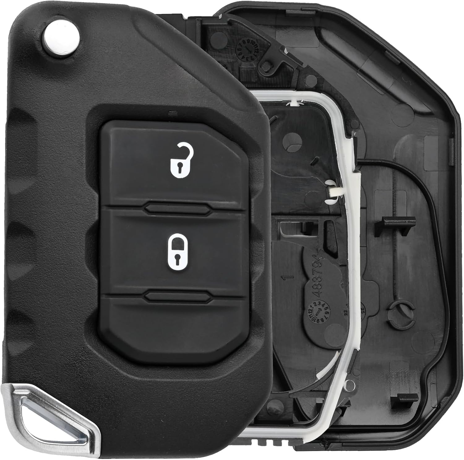 68416784AA Key Fob Shell Case Compatible with Wrangler 2018-2024 Gladiator 2020-2023 2PCS