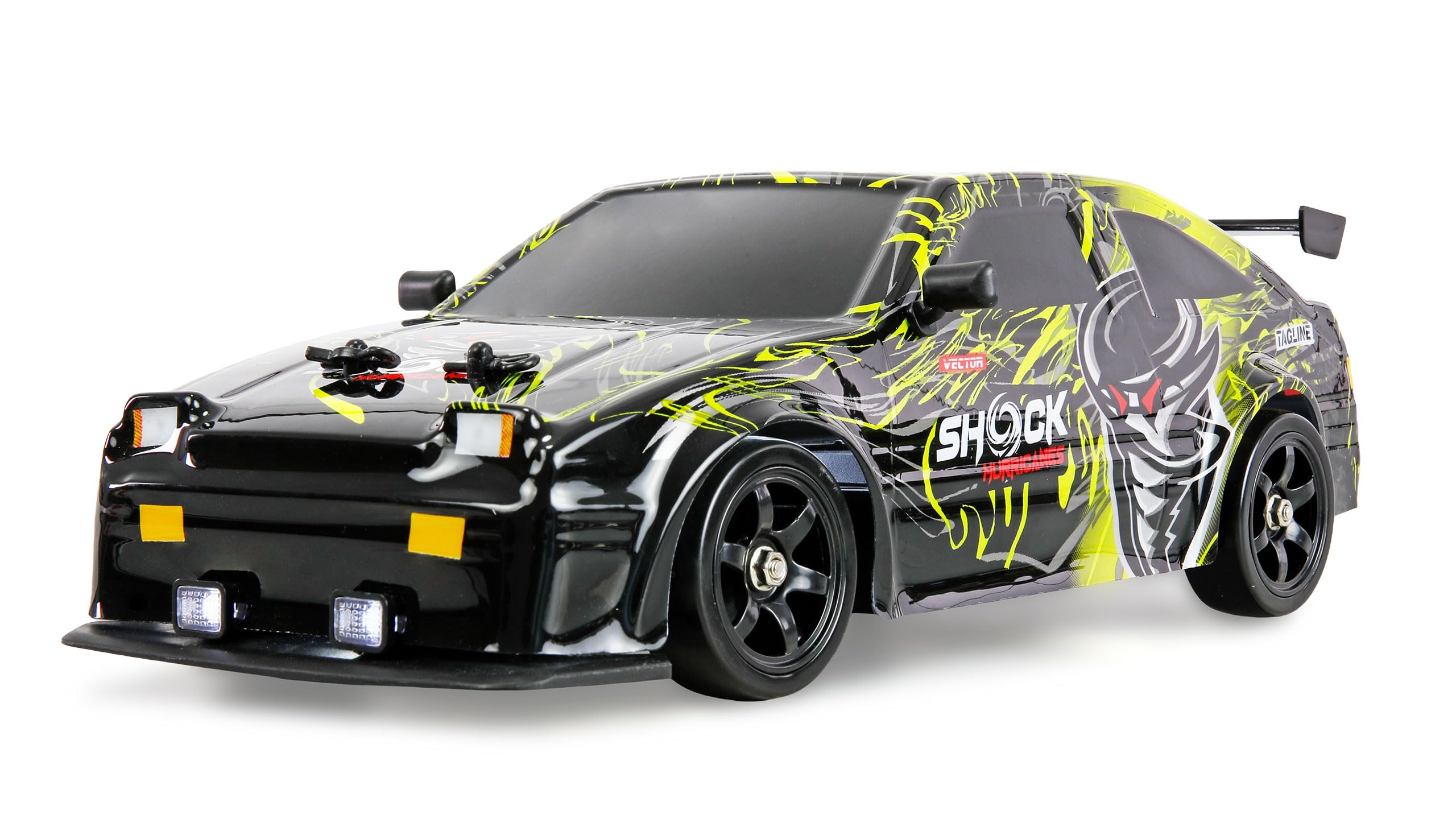 Zdalnie sterowany Drift Sport Car S12 z efektem dymu 4WD 1:16 RTR żółty dzieci od 6 lat
