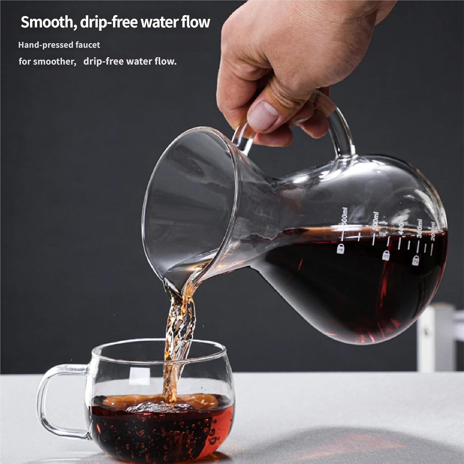 Modern Manual Coffee Maker Set Including Glass Server and Metal Strainer Offices Examine Coffee Equipment