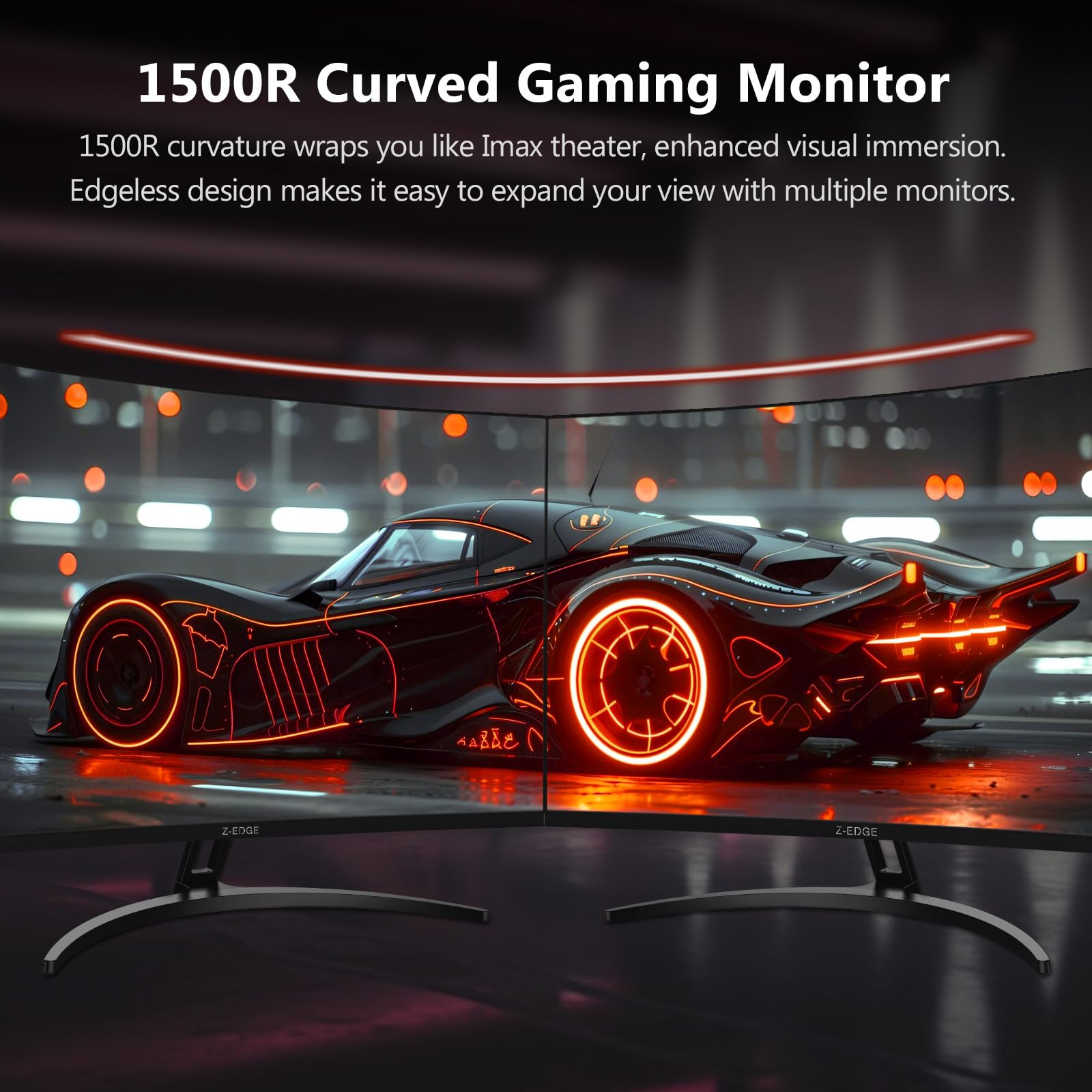 Z-Edge Ecran Pc Gamer Incurvé 32'' 240 Hz, 1ms, FreeSync, 1080P, Moniteur Gaming Lunette Ultra Fine, 1500R VA, Inclinaison Réglable, HDMI 2.0 &DP 1.4, 3500:1, VESA 100 * 100mm (Câble DP Inclus)