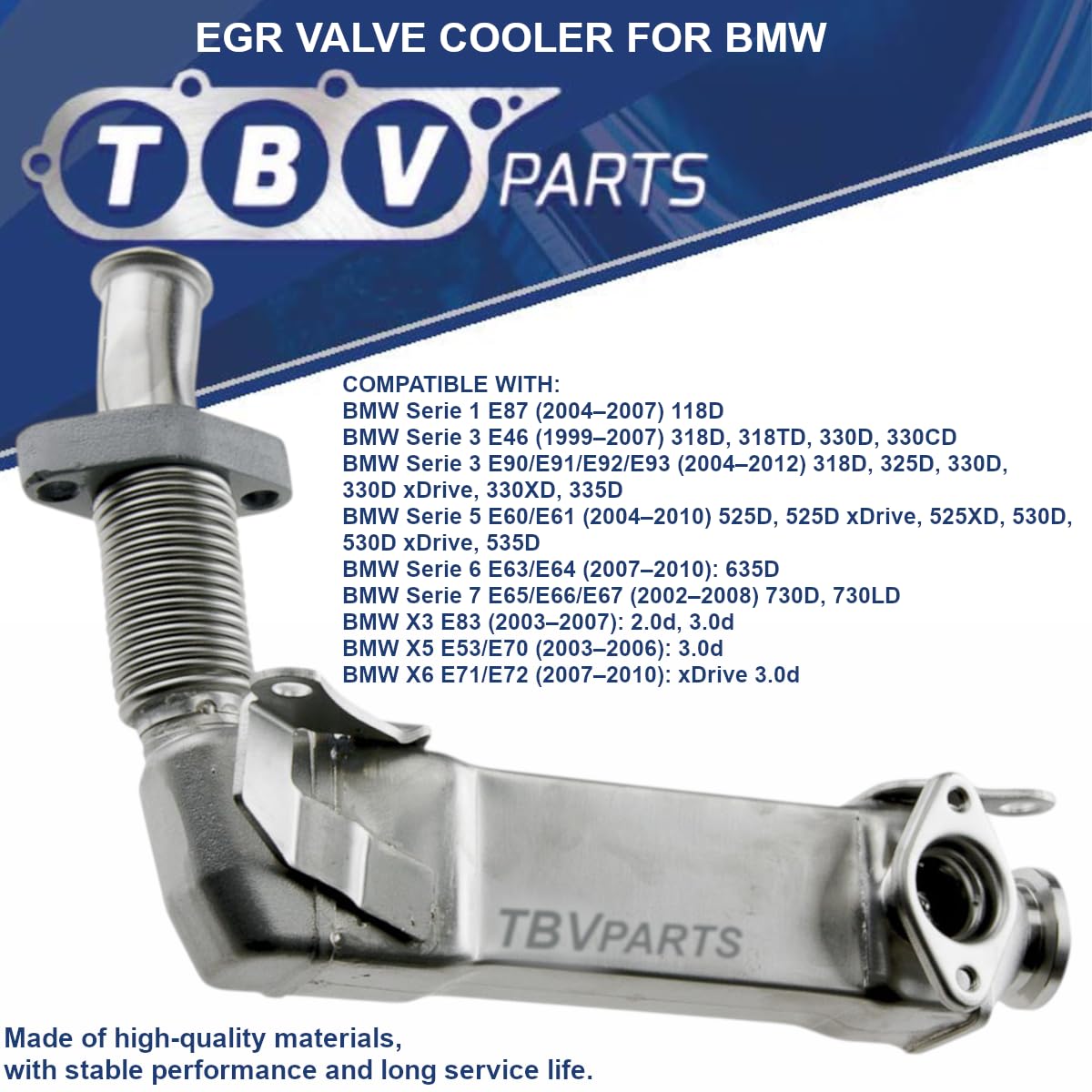Enfriador EGR 7794245 11717794245 11717790065 7790065 WG1720686 Enfriador de gases de escape Refrigerador de la Válvula EGR Elemento Enfriador para E87 3 E46 E90 5 E60 E61 E63 X3 E83 X5