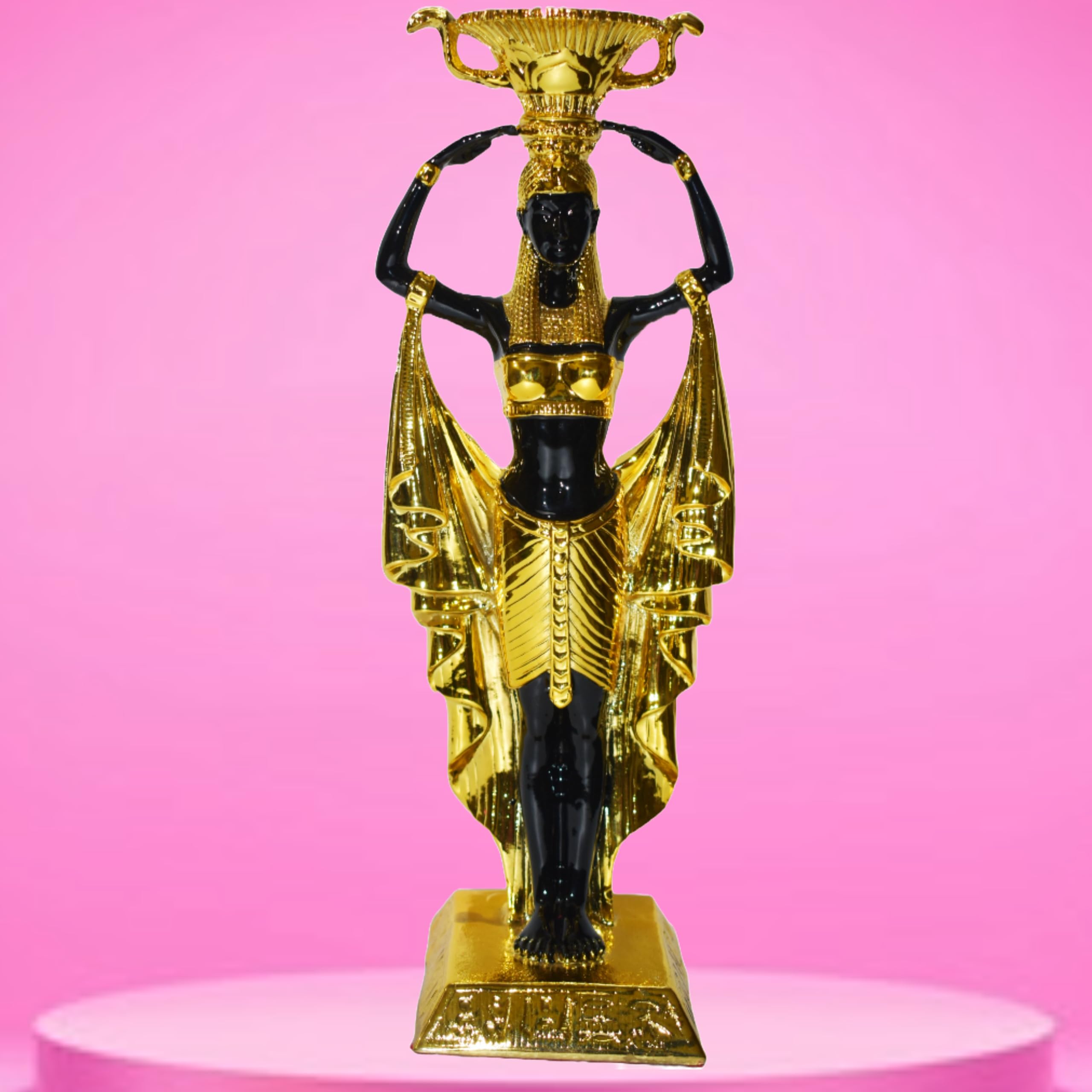 ARADH Exquisite Apollo Greek Roman Statue, Handcrafted and Hand-Painted.Showpieces for Shelves, TV Panel,Office Desk. Ideal Home Decor & Thoughtful Gifts | 12 Inches (Egyptian Female Gold Plating)