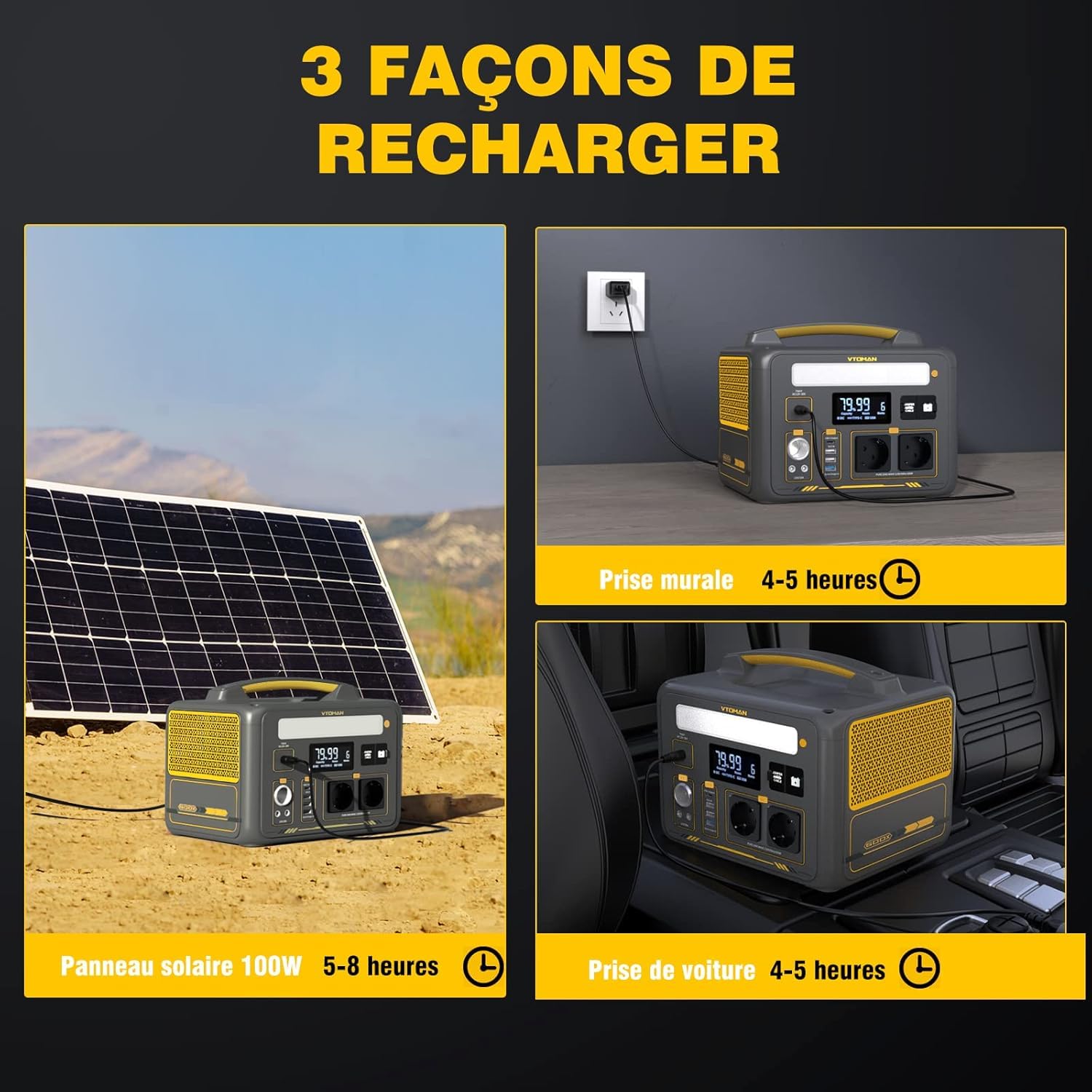 VTOMAN Jump 600X Station électrique Portable 600W - 299Wh Generateur