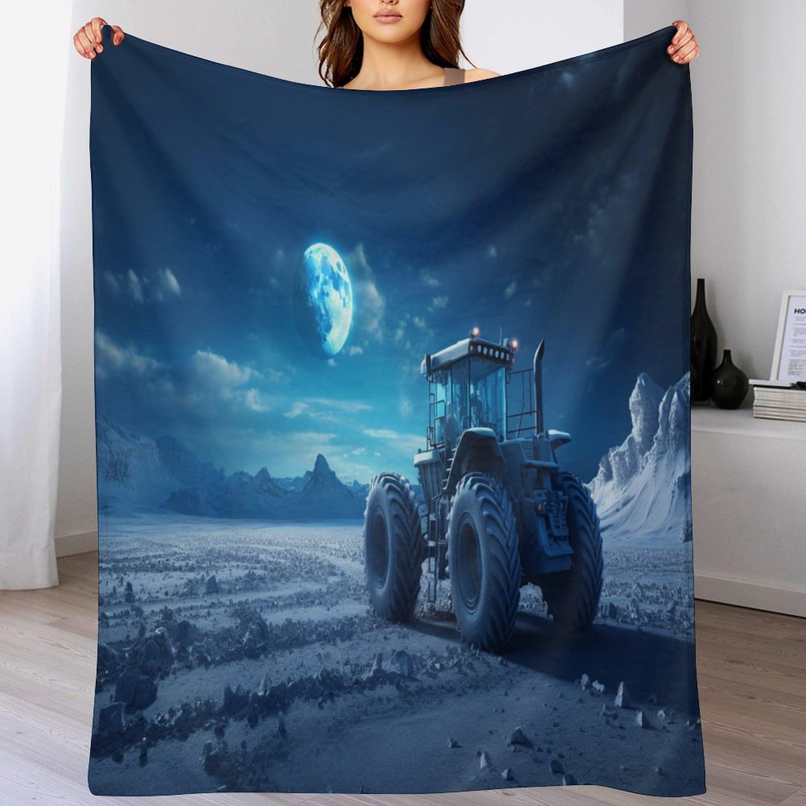 Couverture tracteur flanelle thermorégulatrice 140x180 cm pour lit et canapé