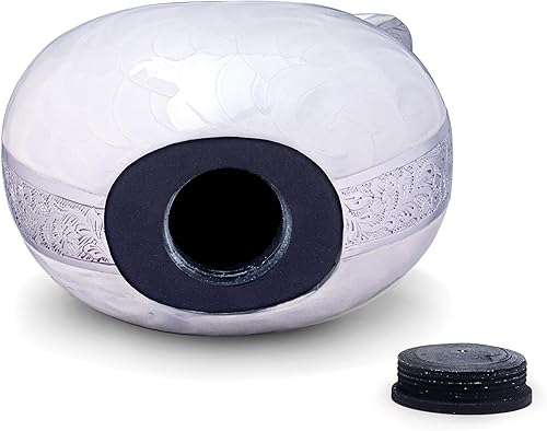 Miniatura 4 de Gran urna blanca en forma de lágrima con corazón plateado para cenizas humanas - Urnas para hombres adultosmasculinos y mujeres - Urnas de cremación