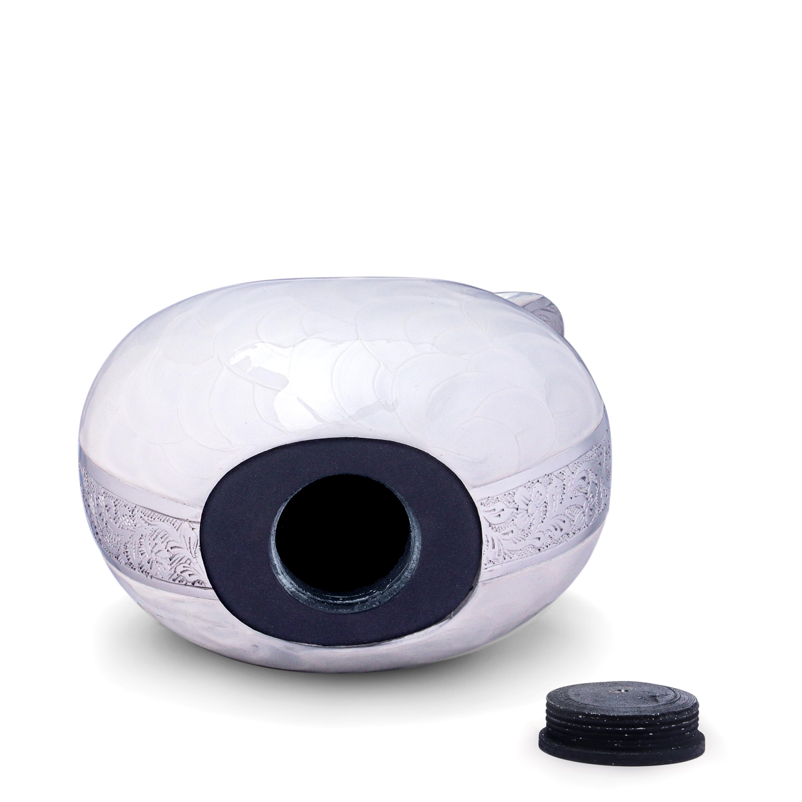 Grande urne en Forme de Larme Blanche avec cœur en Argent pour Cendres humaines – Urnes pour Hommes et Femmes Adultes – Urne en Forme de cœur, 2,5 LTR, Blanche avec cœur en Argent
