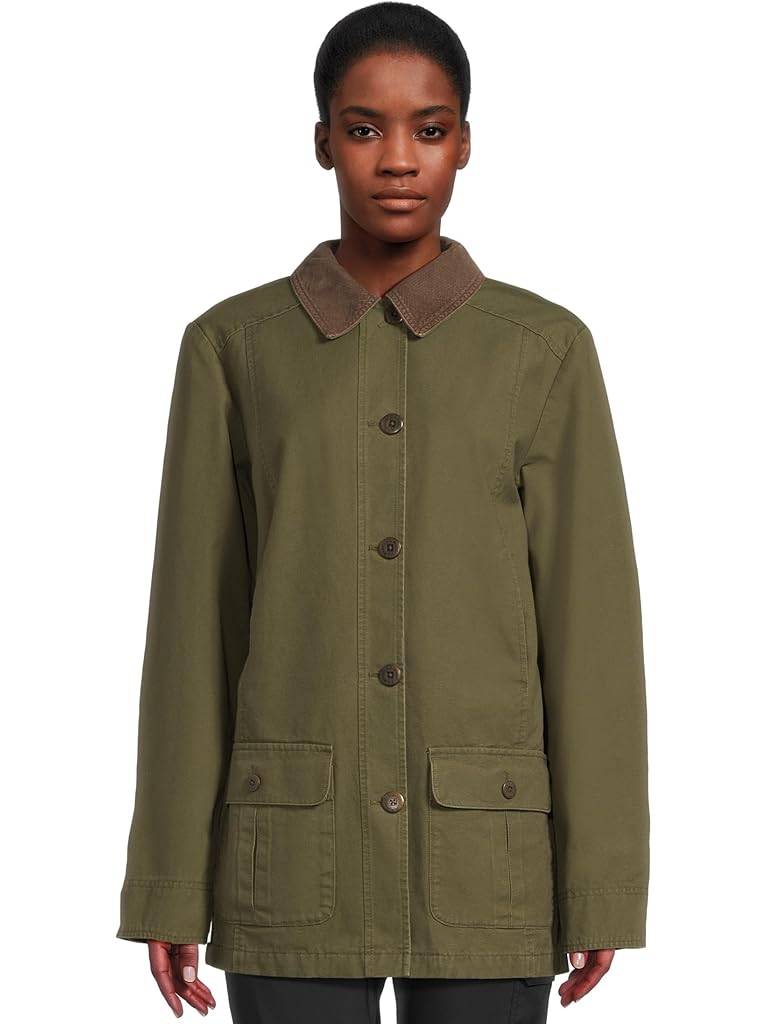 Green L.L.Bean Adirondack Barn Coat Flannel-Lined