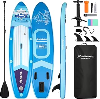 Panana Aufblasbares Stand Up Paddle Board mit Premium SUP Board Zubehör, Surfbrett Surfing Board Kit, Verstellbares Paddel, Hand Ultra-Leicht, Rutschfestes Deck