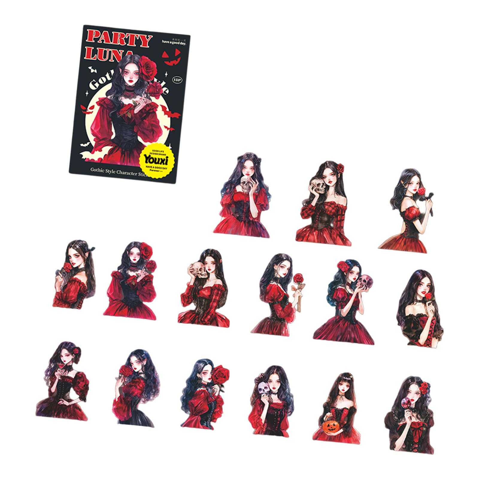 Yhplxyuus Animes Character Girl Decal Not White Border Adhesive Aesthetic Sticker Set for Journal Scrapbooking Enthusiasts Gift Animes Art Adhesive Decal