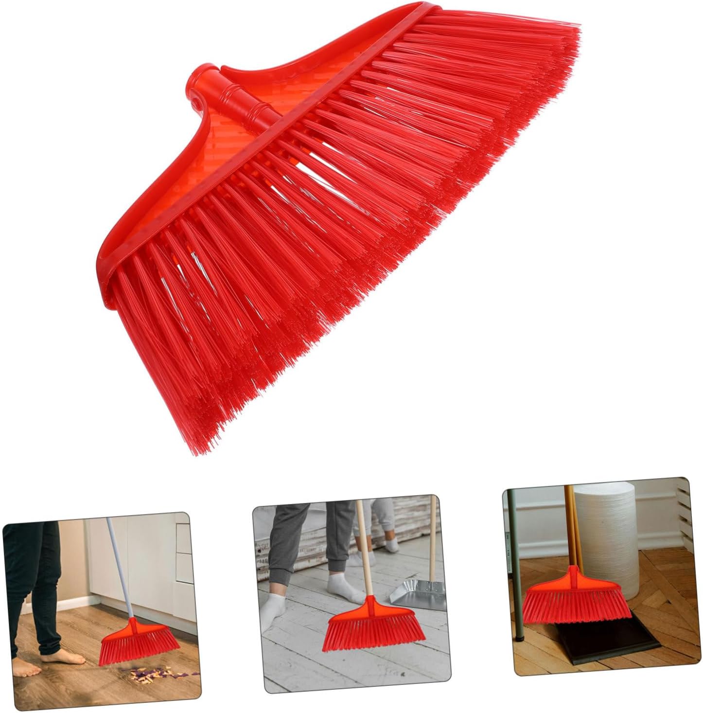 Red Plastic Broom Head Replacement for Home Kitchen Cleaning