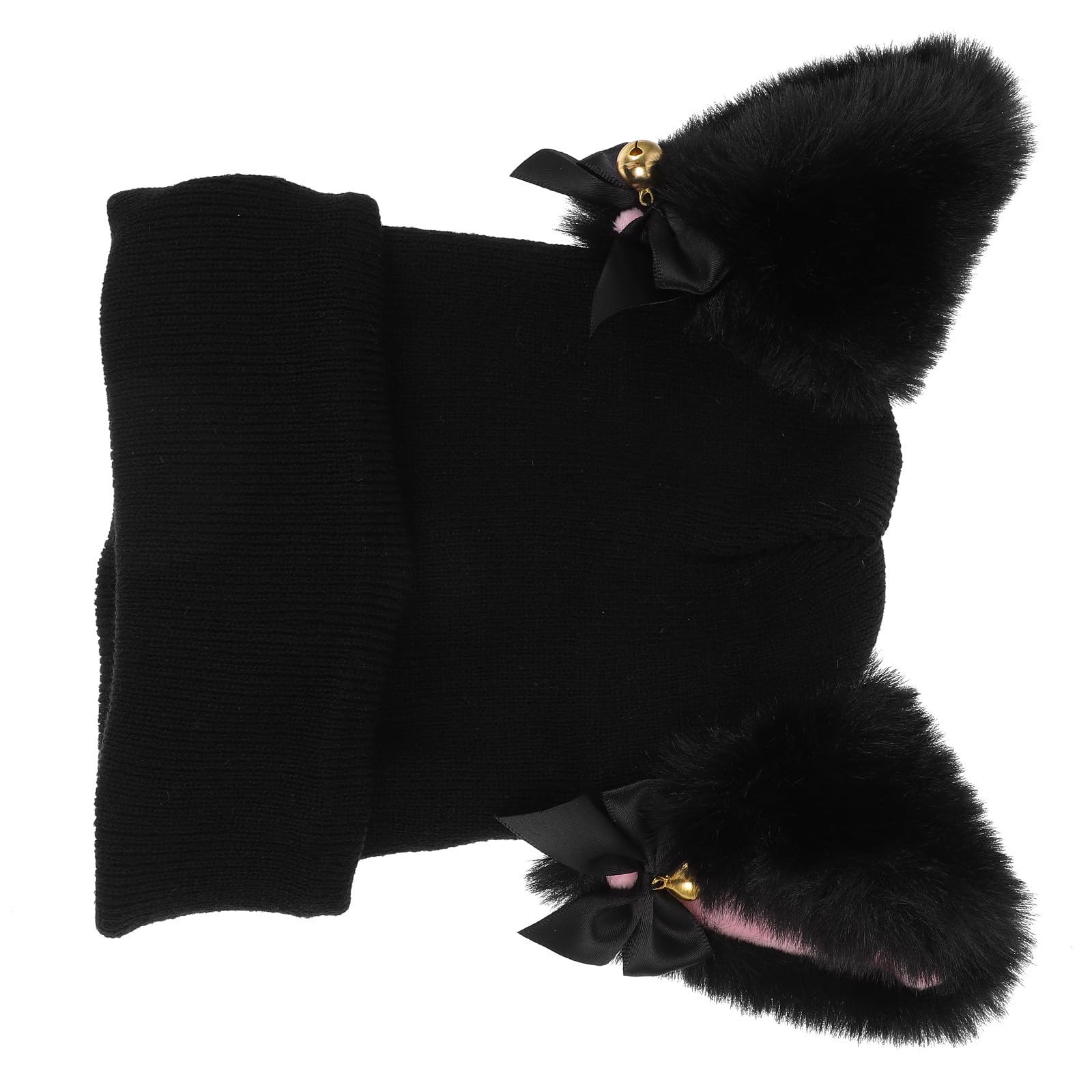 Funda de casco de esquí para mujer con orejas de gato negras y dibujos 8