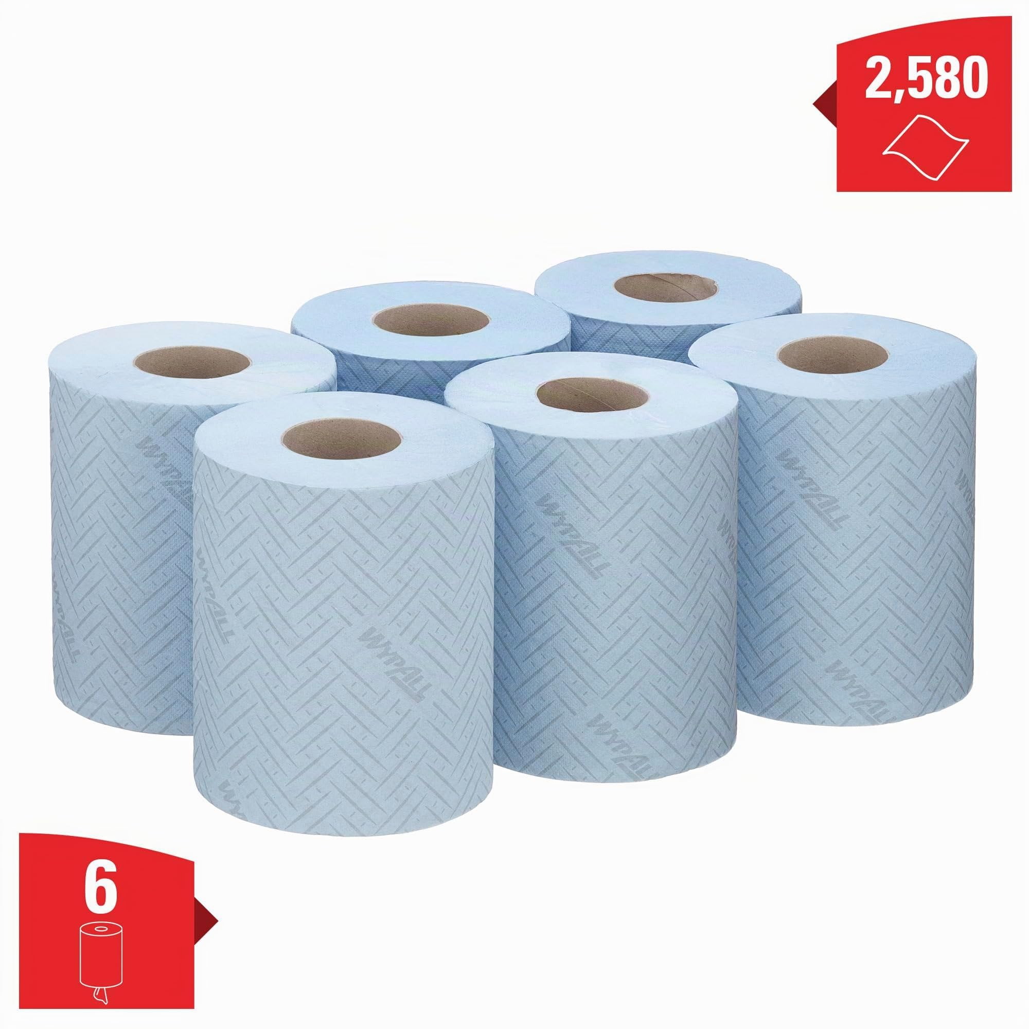 WypAll® L10 Panno in carta per uso igienico e alimentare 6223 Rotolo azzurro 1 velo 6 rotoli 430 panni