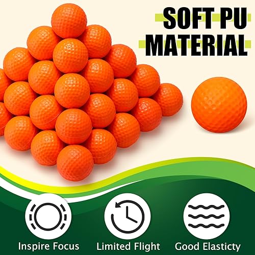 Miniatura 10 de 200 pelotas de espuma para práctica de golf, bolas de entrenamiento de vuelo limitadas, suaves para columpio al aire libre, entrenamiento interior y