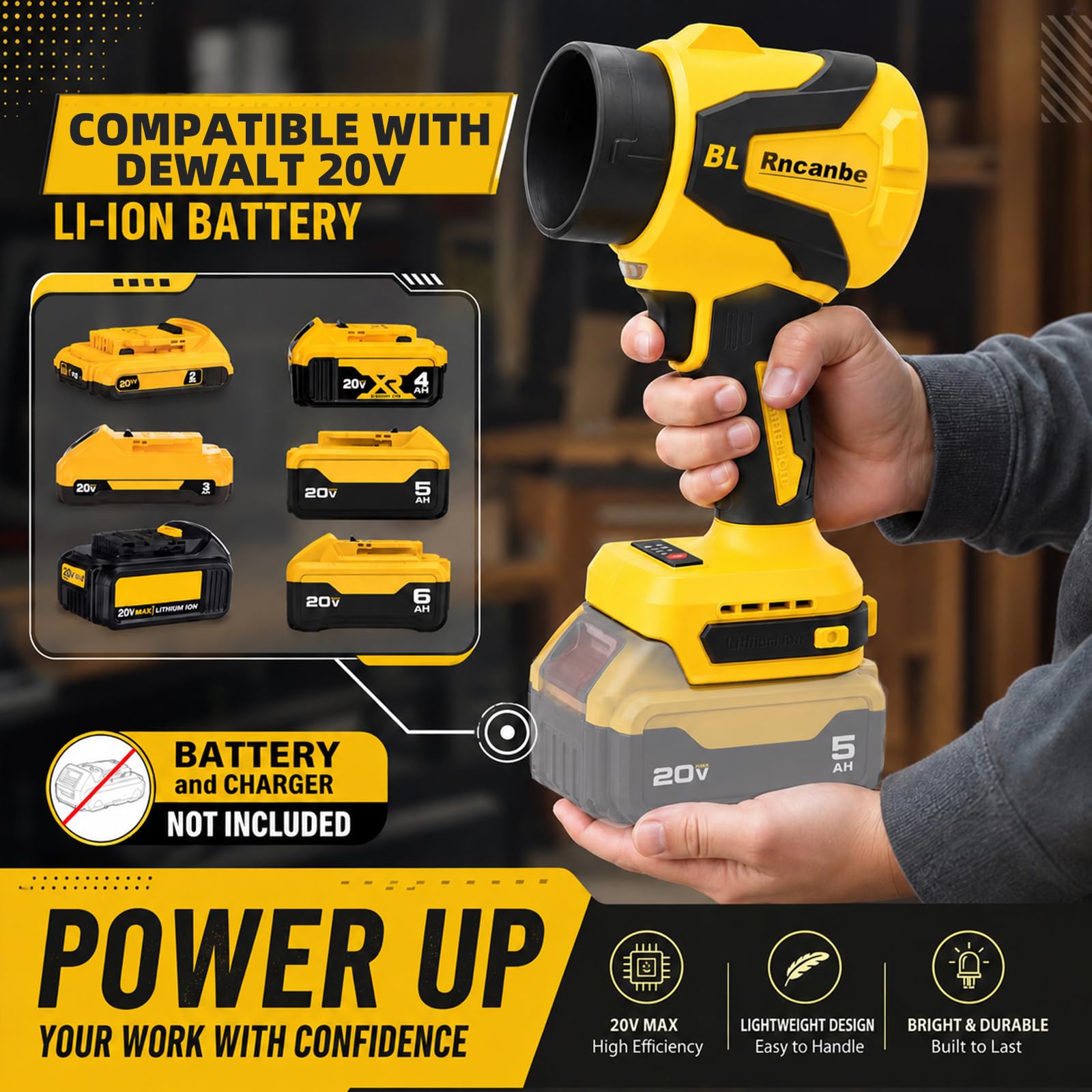 Soffiatore per foglie senza fili per batteria DeWalt 20 V (senza batteria)