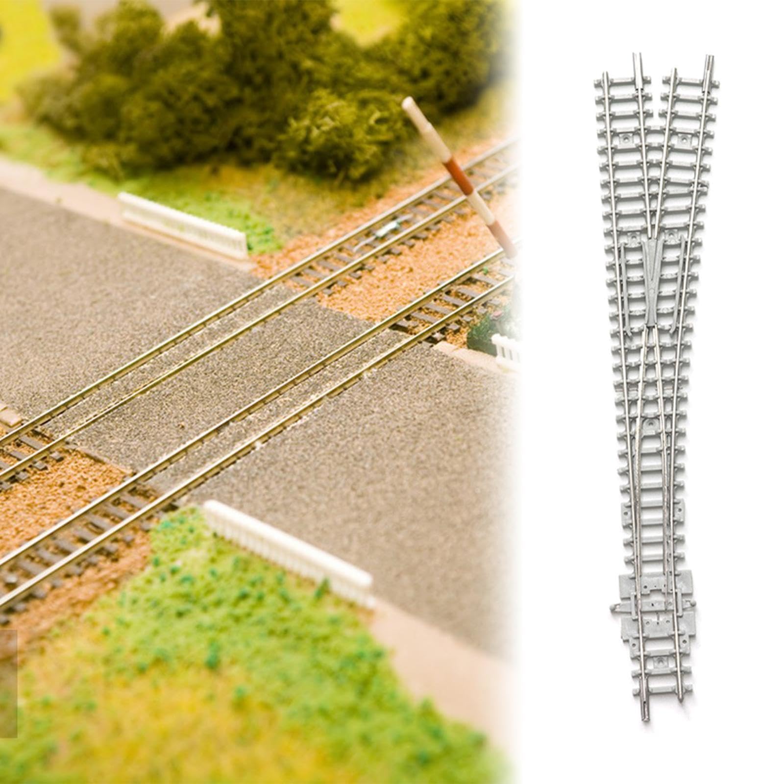 MagiDeal Modelo de Tren, Carril de desvío, Escala N, Calibre 0,9 cm, 19 cm x 1,65 cm, Aspecto Realista, Resistente, Escala 1/160, Cambiar a La Derecha