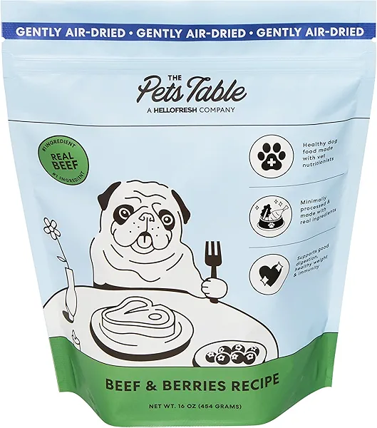 The Pets Table Beef & Berries Grain-Free Air Dried Dog Food, 1 lb (16 Oz) Bag
