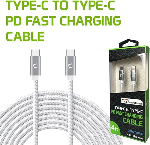 Miniatura 7 de Dual USB-C/PD 60W Fast Charging Cord Compatible with Motorola Moto Z4 Plus 5Gbps Data Transfer for Power Delivery Hi Capacity Charging (Black)