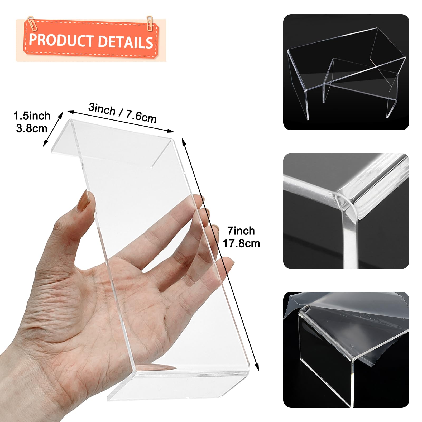 Rectangle Tiered Display Stand 4 Tiered Card Craft Fair, Make Up, POS,