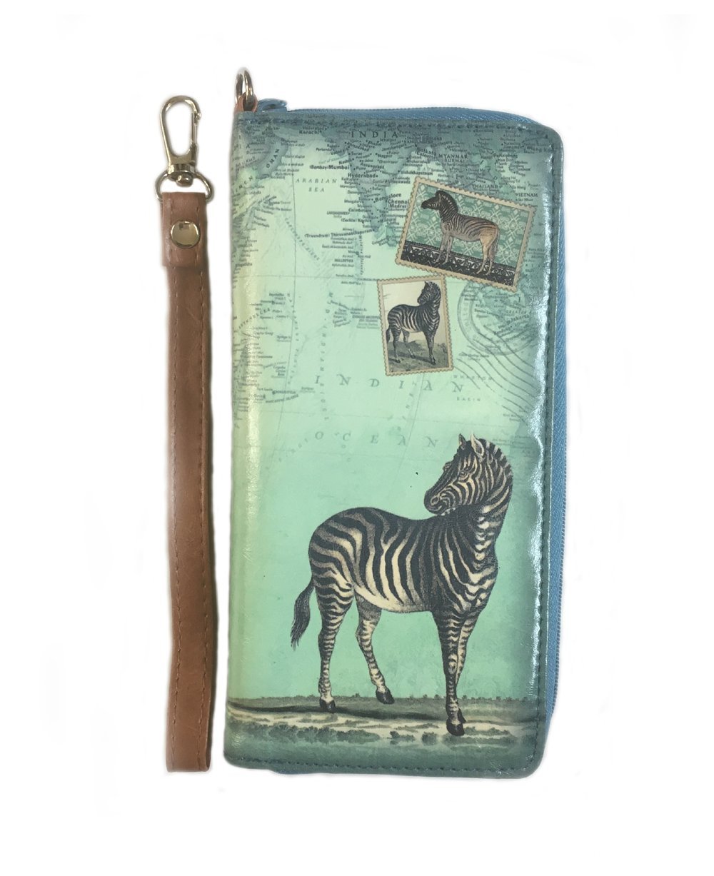 lavishyZebra Vegan Leather Wristlet Wallet