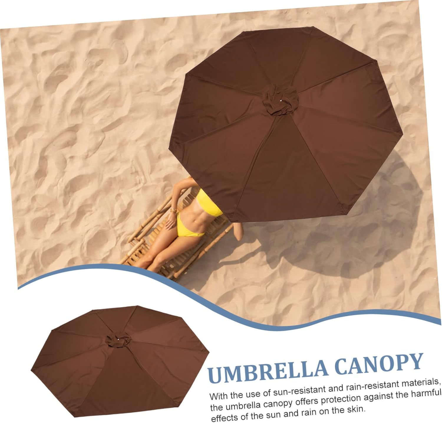 Mipcase Outdoor Umbrella Canopy Replacement Ribs Rain for Patio Umbrella Easy Install Canopy for Garden Beach and Outdoor Events