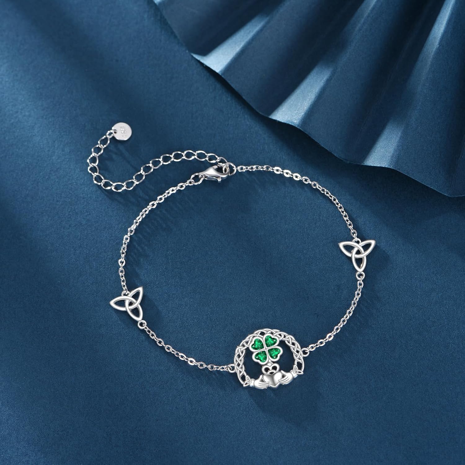 Claddagh Bracelet 925 Sterling Silver Claddagh Irish Celtic Knot Good Luck Jewelry Gifts for Women Female Mother Lover - Image 2