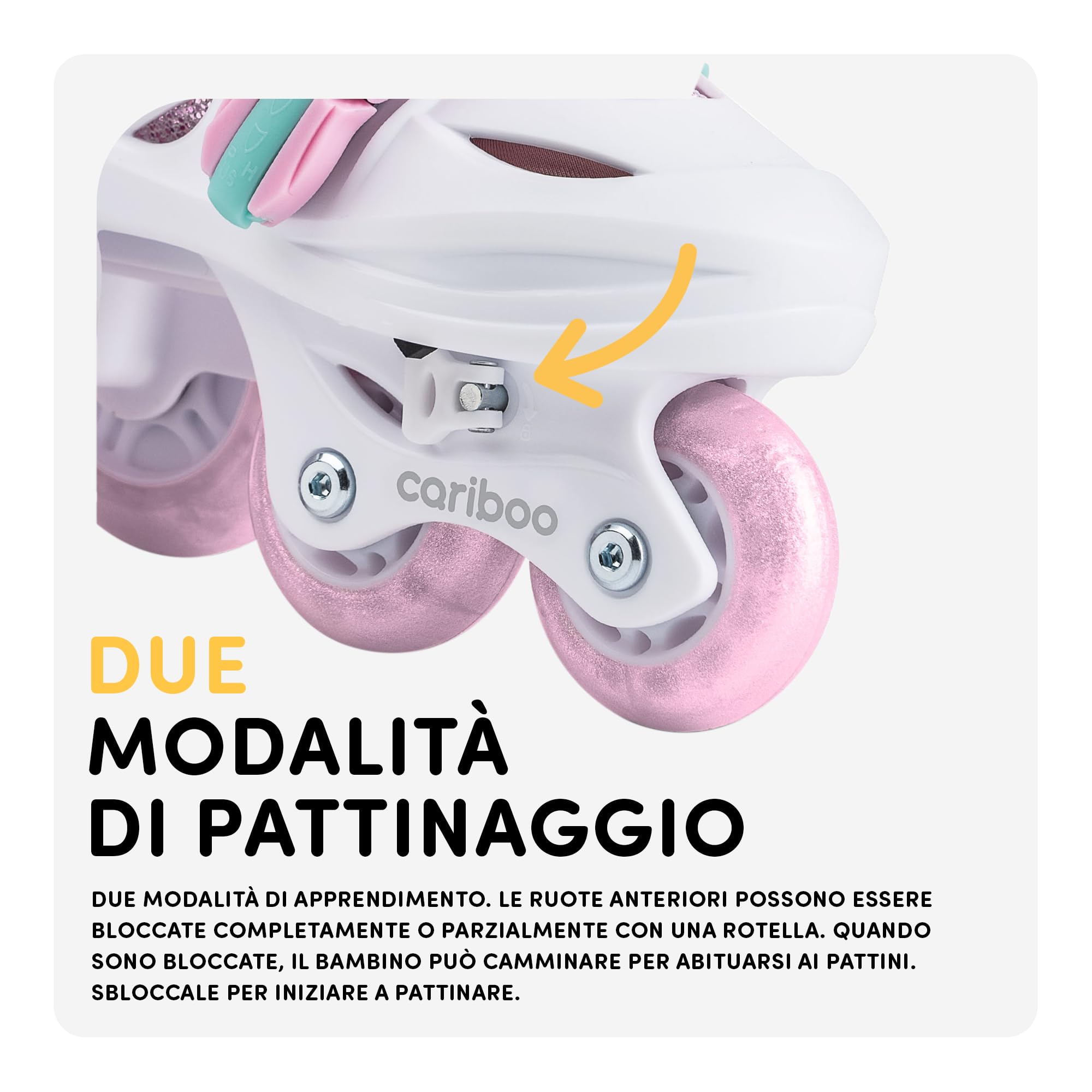 Cariboo Pattini per Bambini Regolabili Set Protezioni Ginocchia Gomiti Polsi Ballerina
