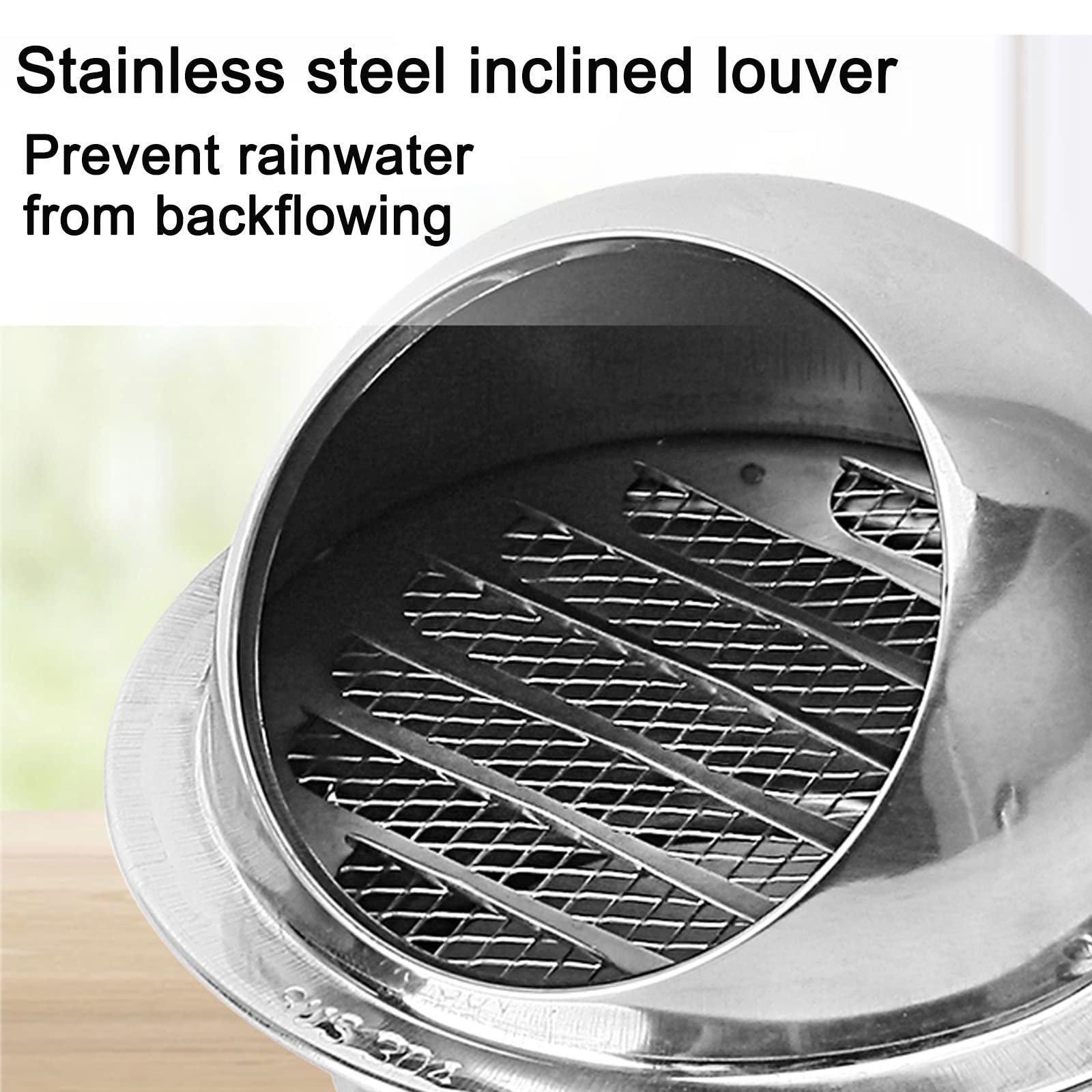 WORDFUN Ronde Ventilation Hotte Mural Grille Couvercle De VentilationGrille De Ventilation en Acier Inoxydable,Bords Épaissisfinement Polirond Et Lisse,Convient pour Garage, Salle De Bain