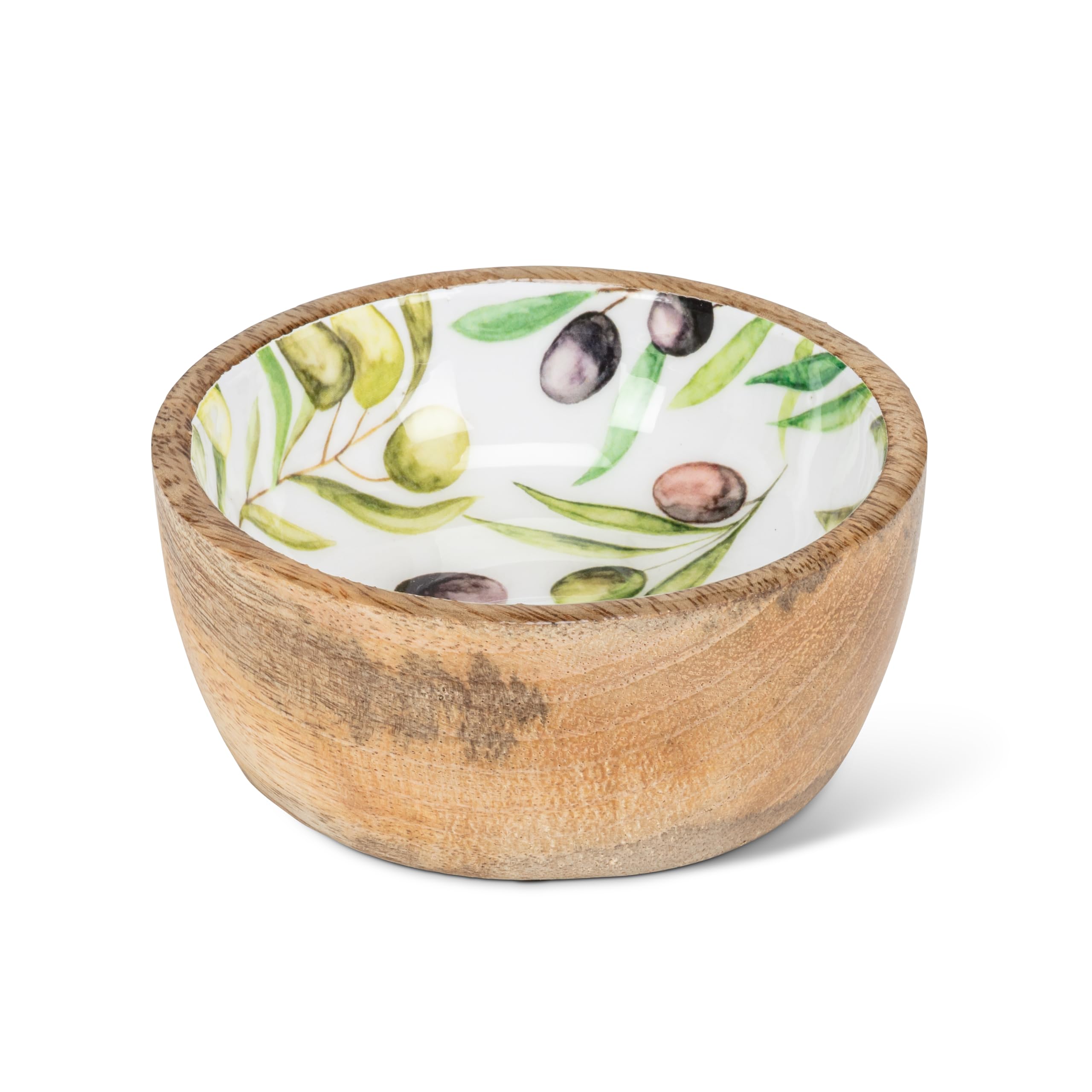 Abbott Collection Home Green/Purple Olives & Leaves Decorative Bowl